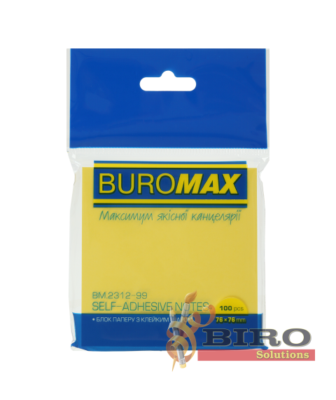 Hîrtie pentru notițe cu lipici 76x76 mm 100 Foi, Buromax